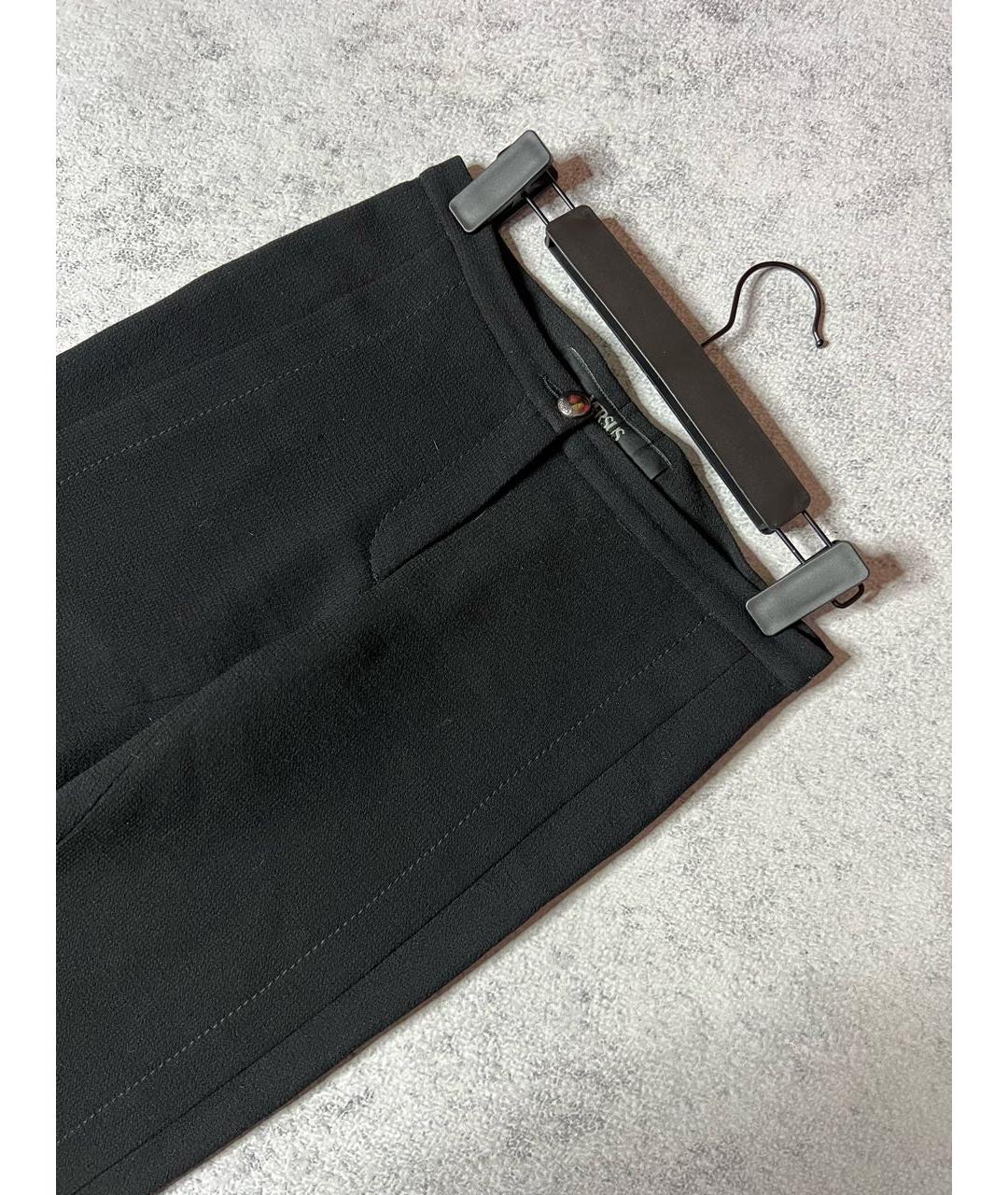 VERSUS VERSACE Черные шерстяные прямые брюки, фото 3