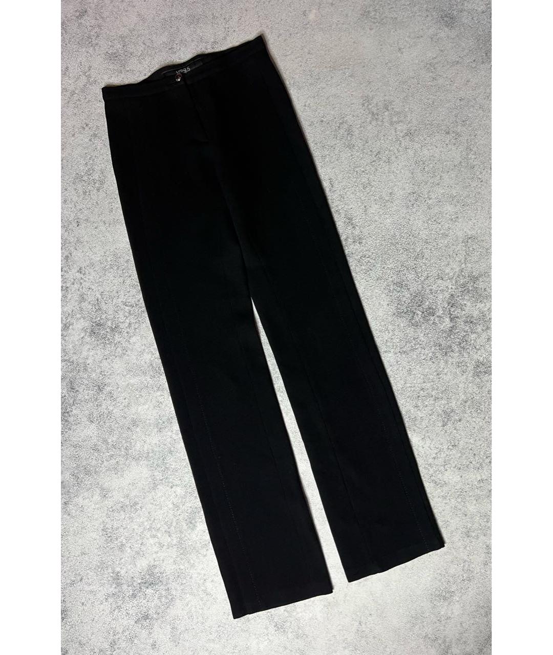 VERSUS VERSACE Черные шерстяные прямые брюки, фото 7