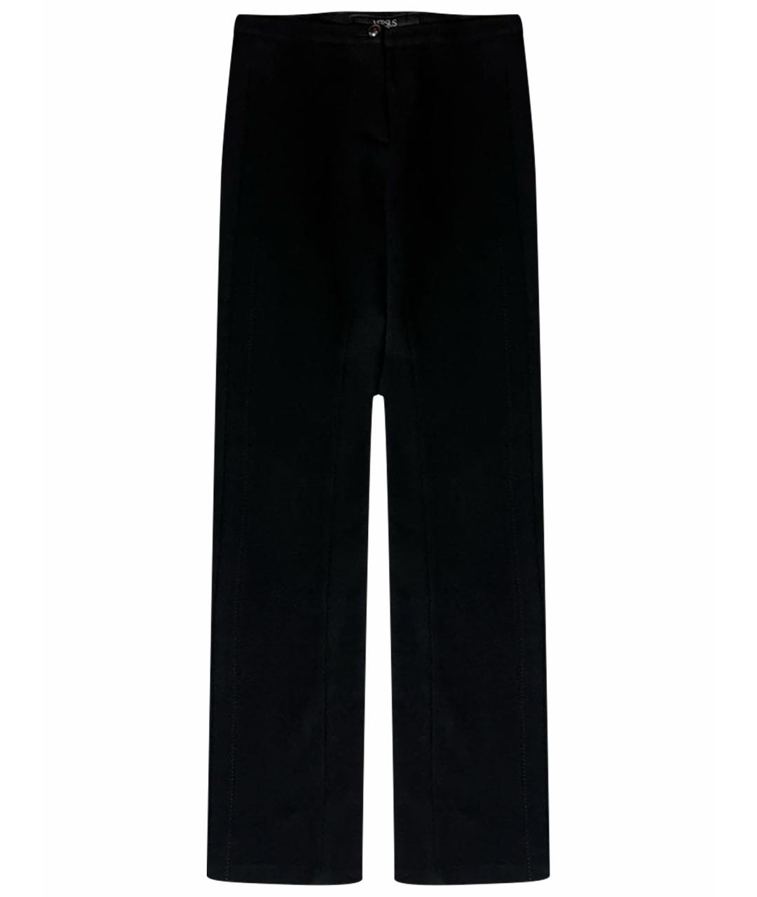 VERSUS VERSACE Черные шерстяные прямые брюки, фото 1