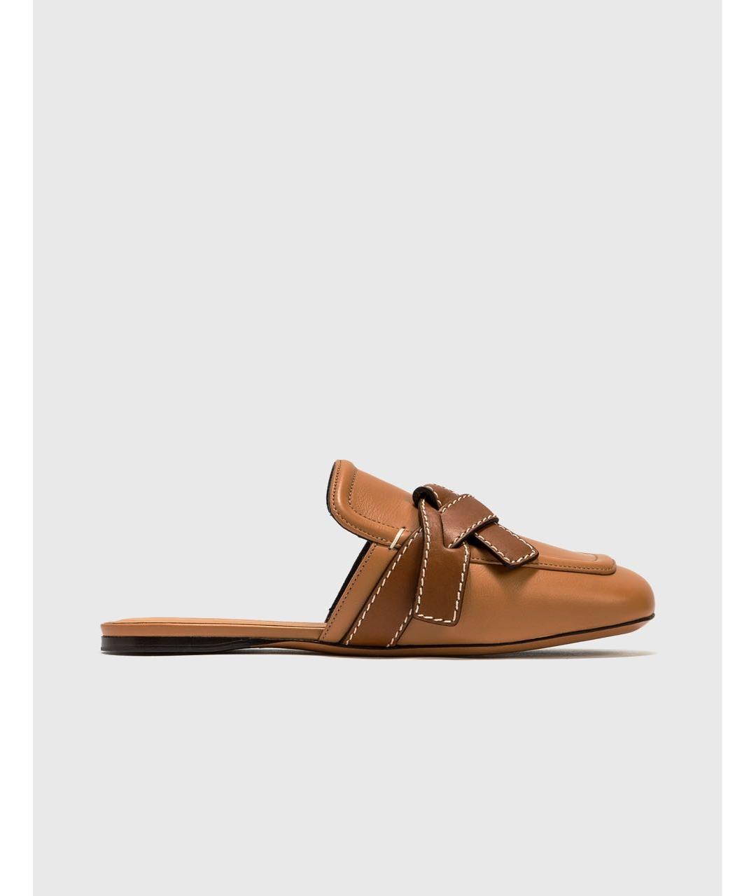 LOEWE Коричневые кожаные мюли, фото 5