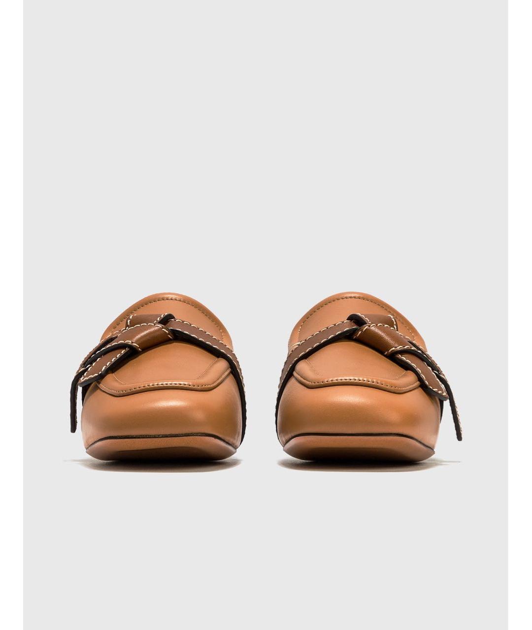 LOEWE Коричневые кожаные мюли, фото 4