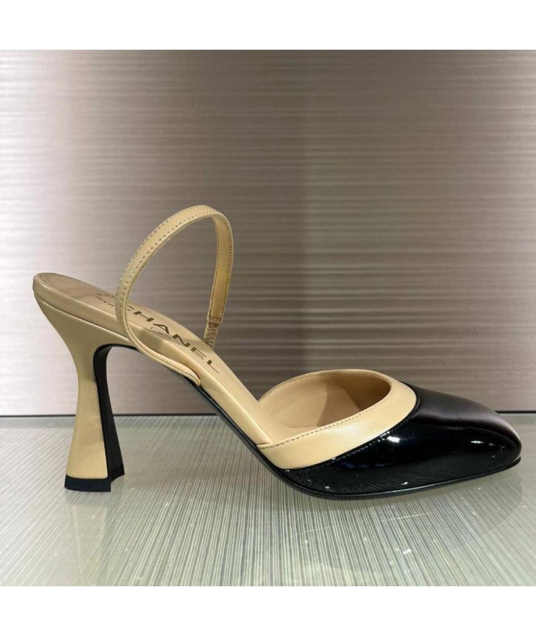 CHANEL Бежевые кожаные туфли, фото 4