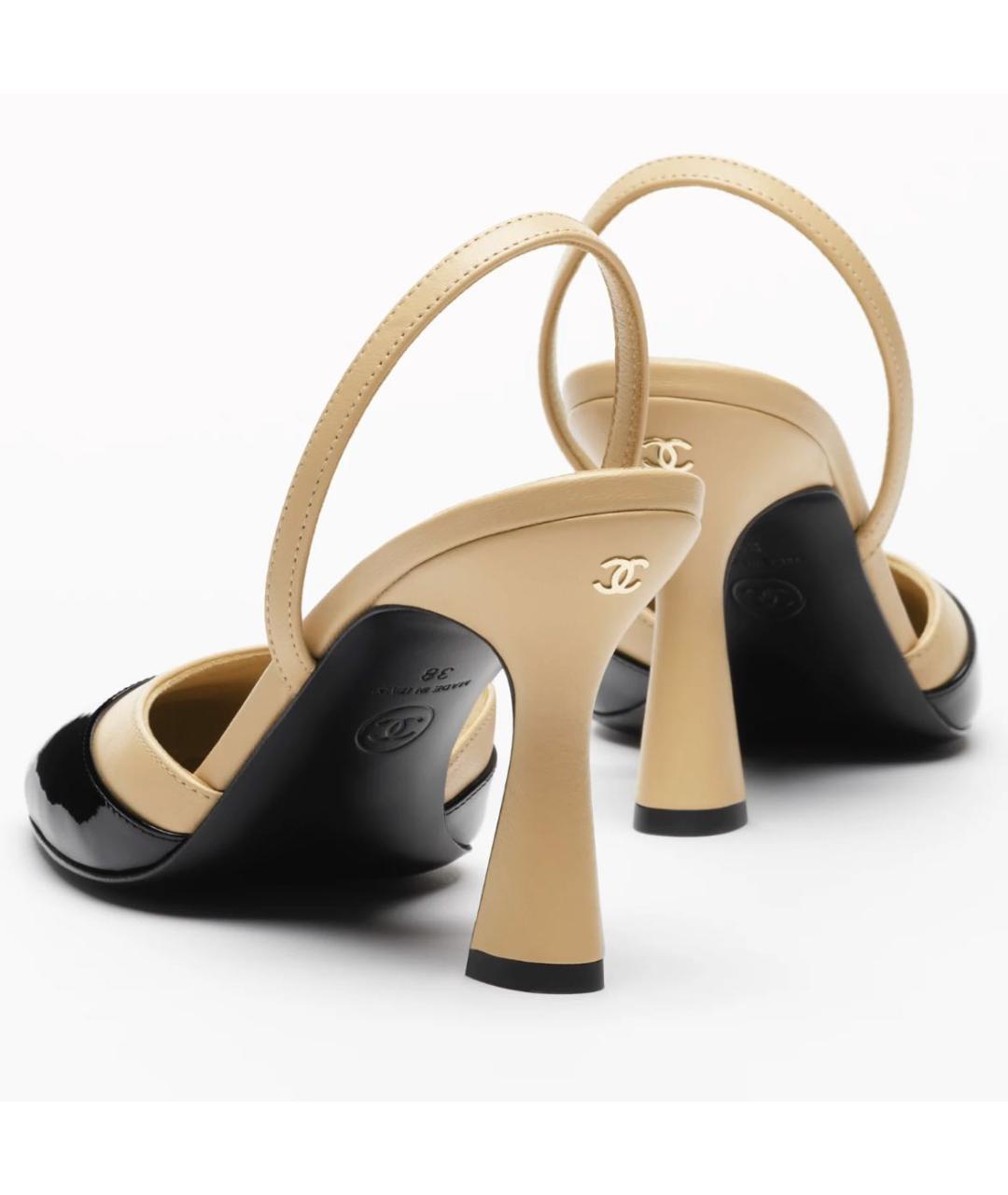 CHANEL Бежевые кожаные туфли, фото 2