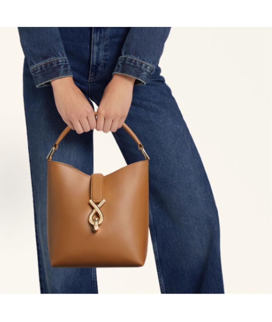 FURLA Коричневая кожаная сумка с короткими ручками, фото 8