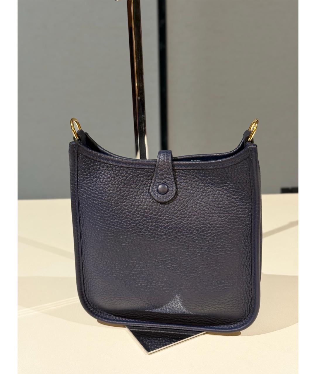 HERMES Синяя кожаная сумка через плечо, фото 5