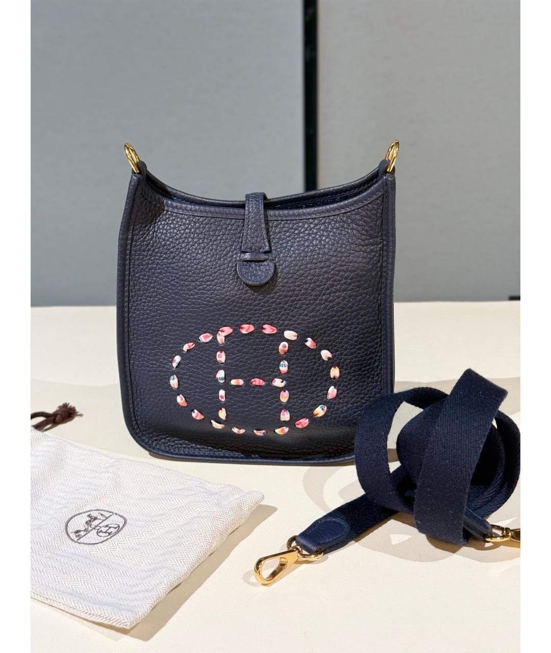 HERMES Синяя кожаная сумка через плечо, фото 9