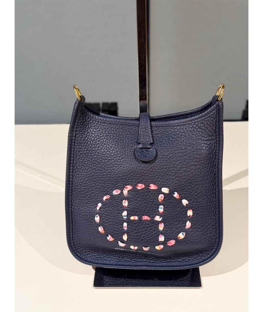 HERMES Синяя кожаная сумка через плечо, фото 2