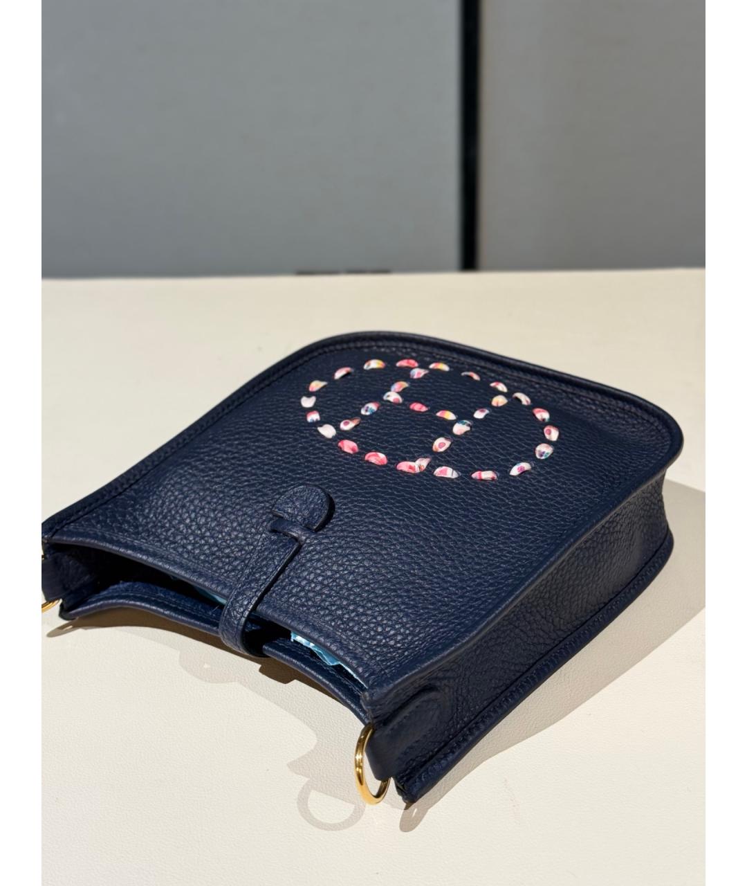 HERMES Синяя кожаная сумка через плечо, фото 8