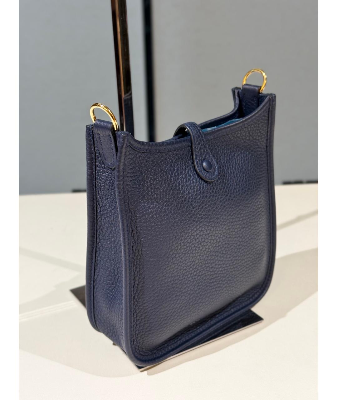 HERMES Синяя кожаная сумка через плечо, фото 6