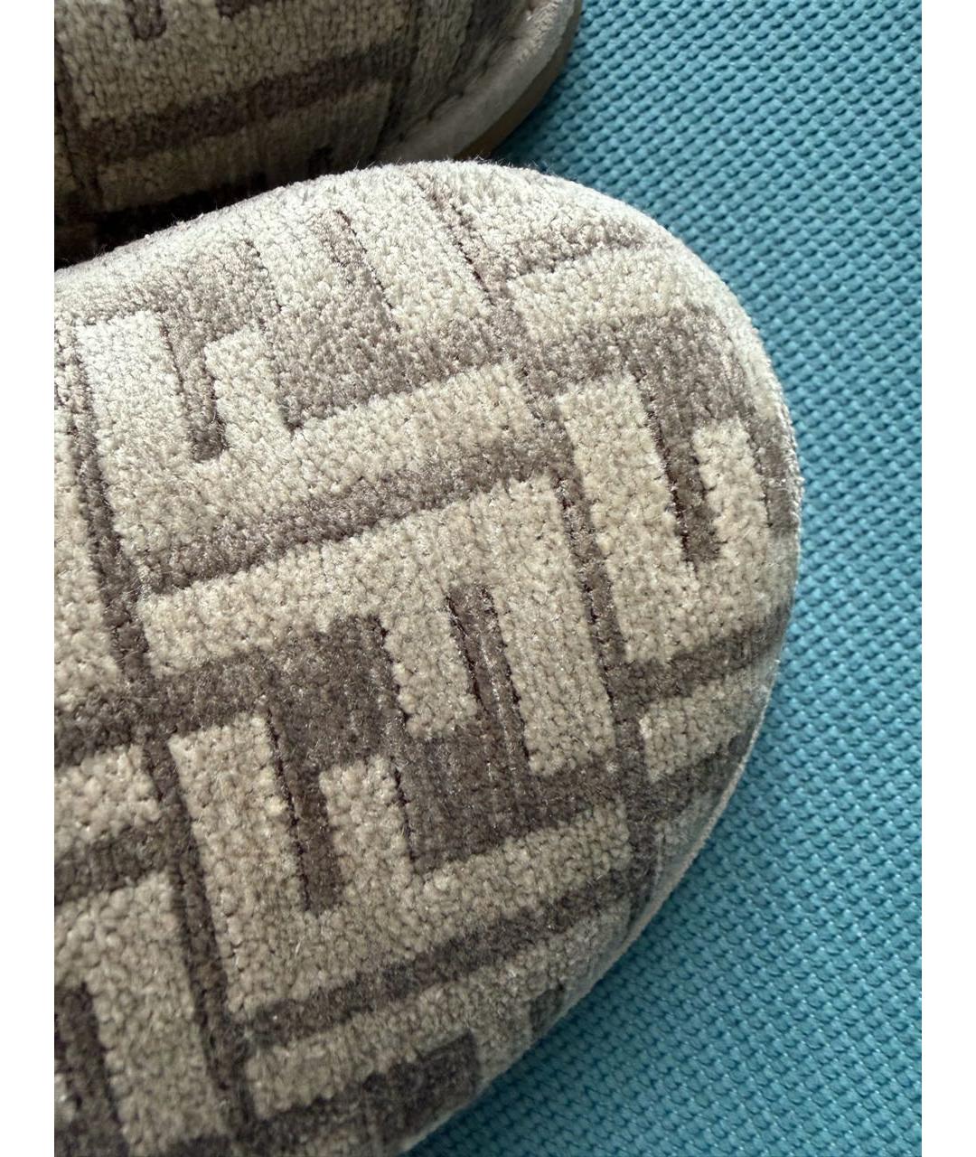 FENDI Бежевые замшевые сабо, фото 7