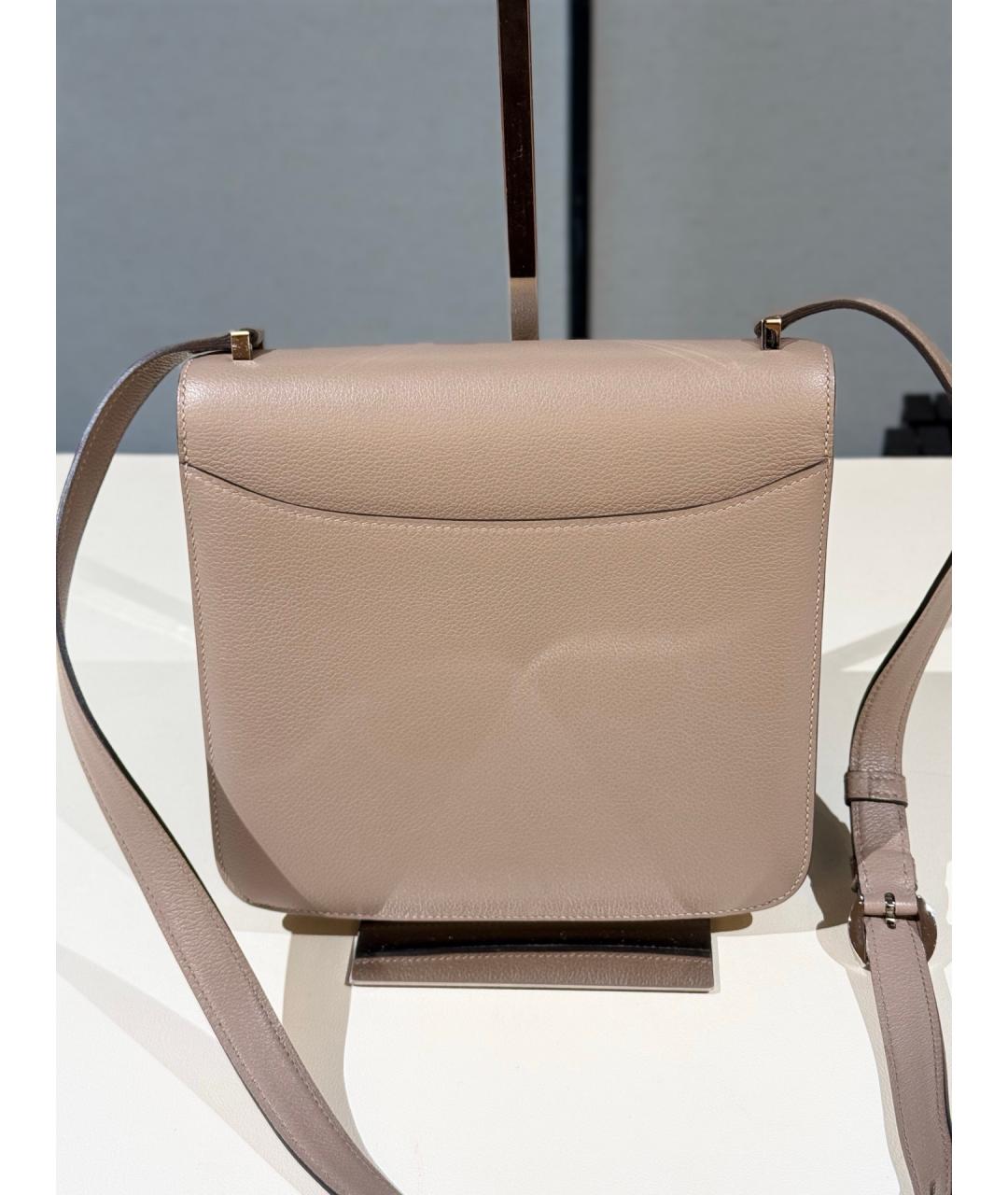 HERMES Серая кожаная сумка через плечо, фото 5