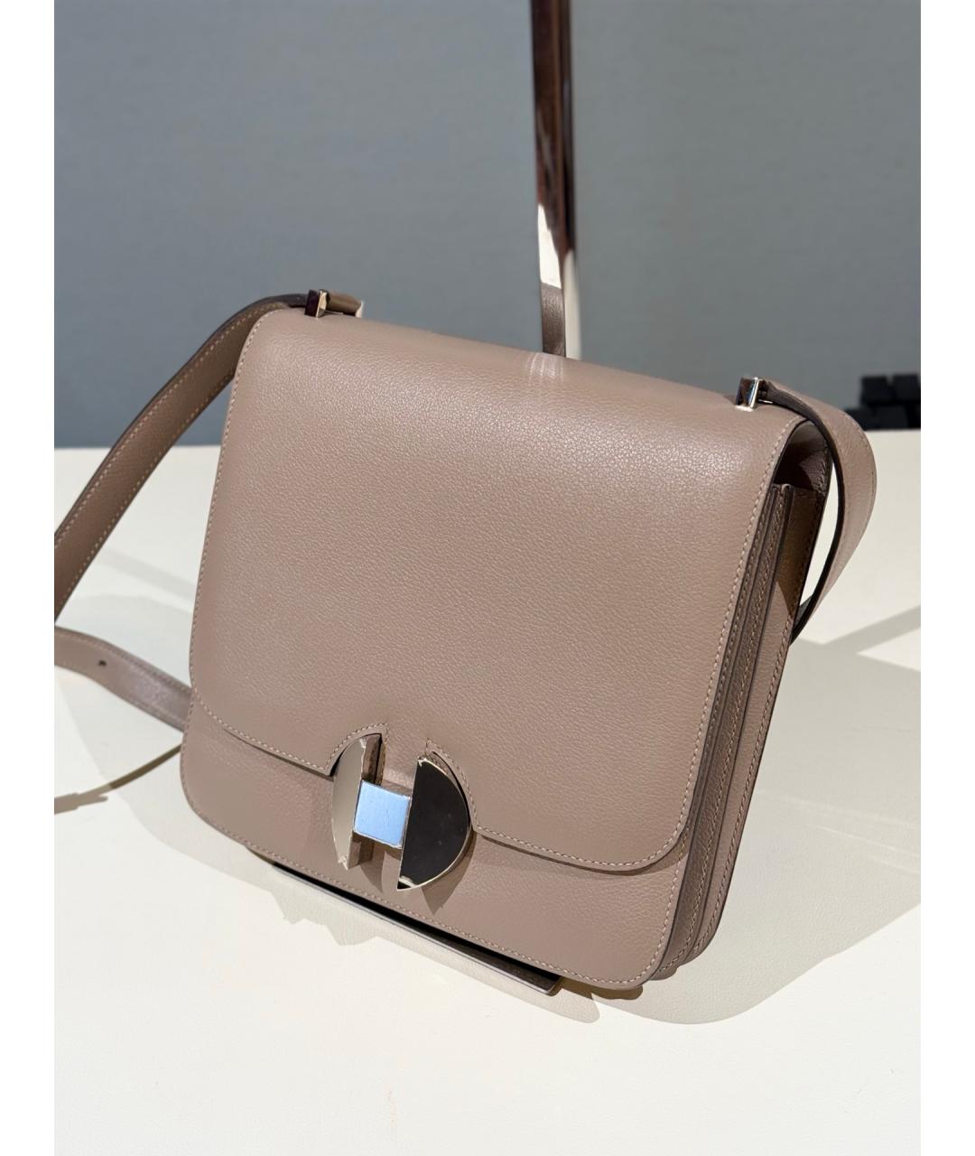 HERMES Серая кожаная сумка через плечо, фото 2