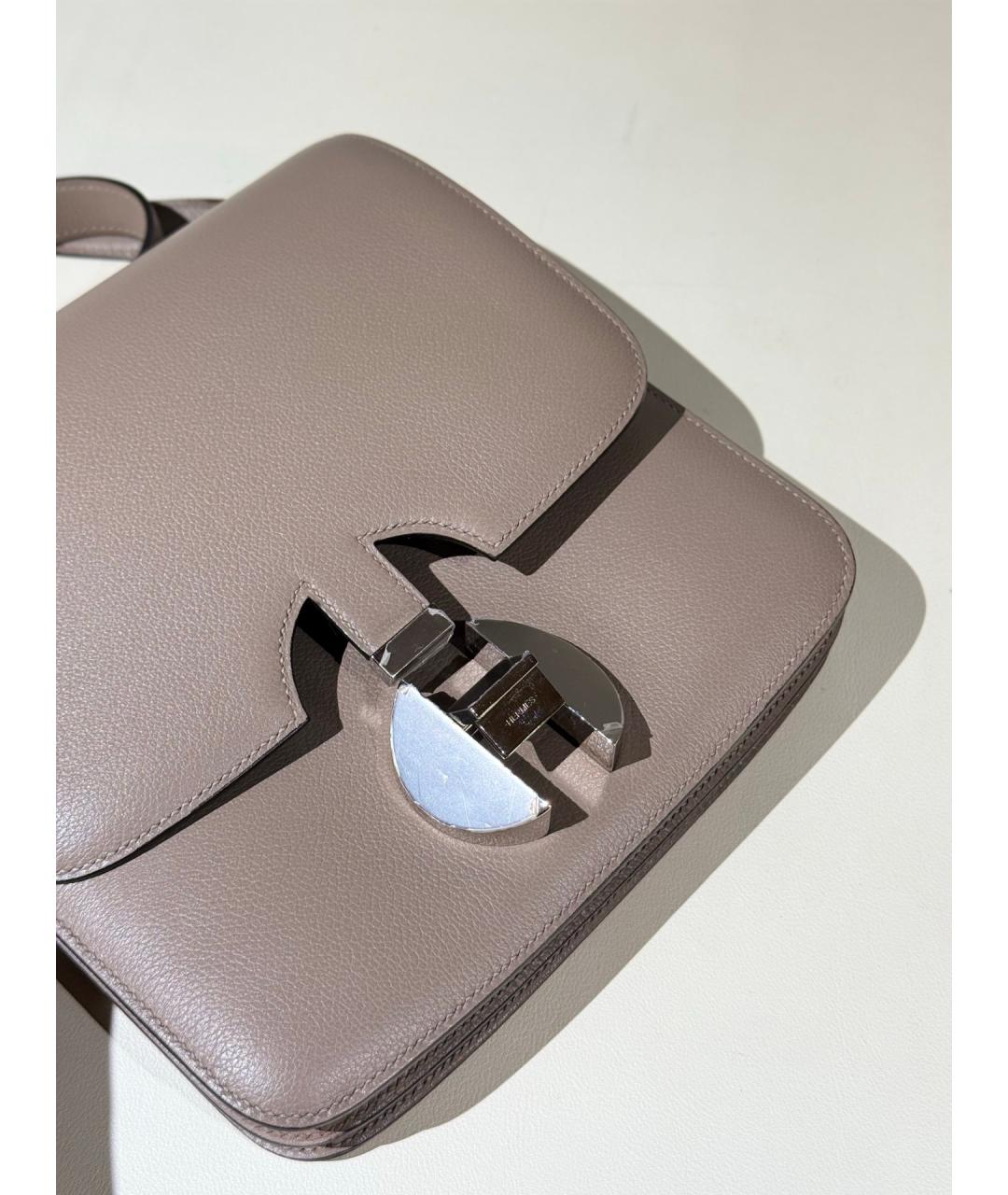 HERMES Серая кожаная сумка через плечо, фото 7