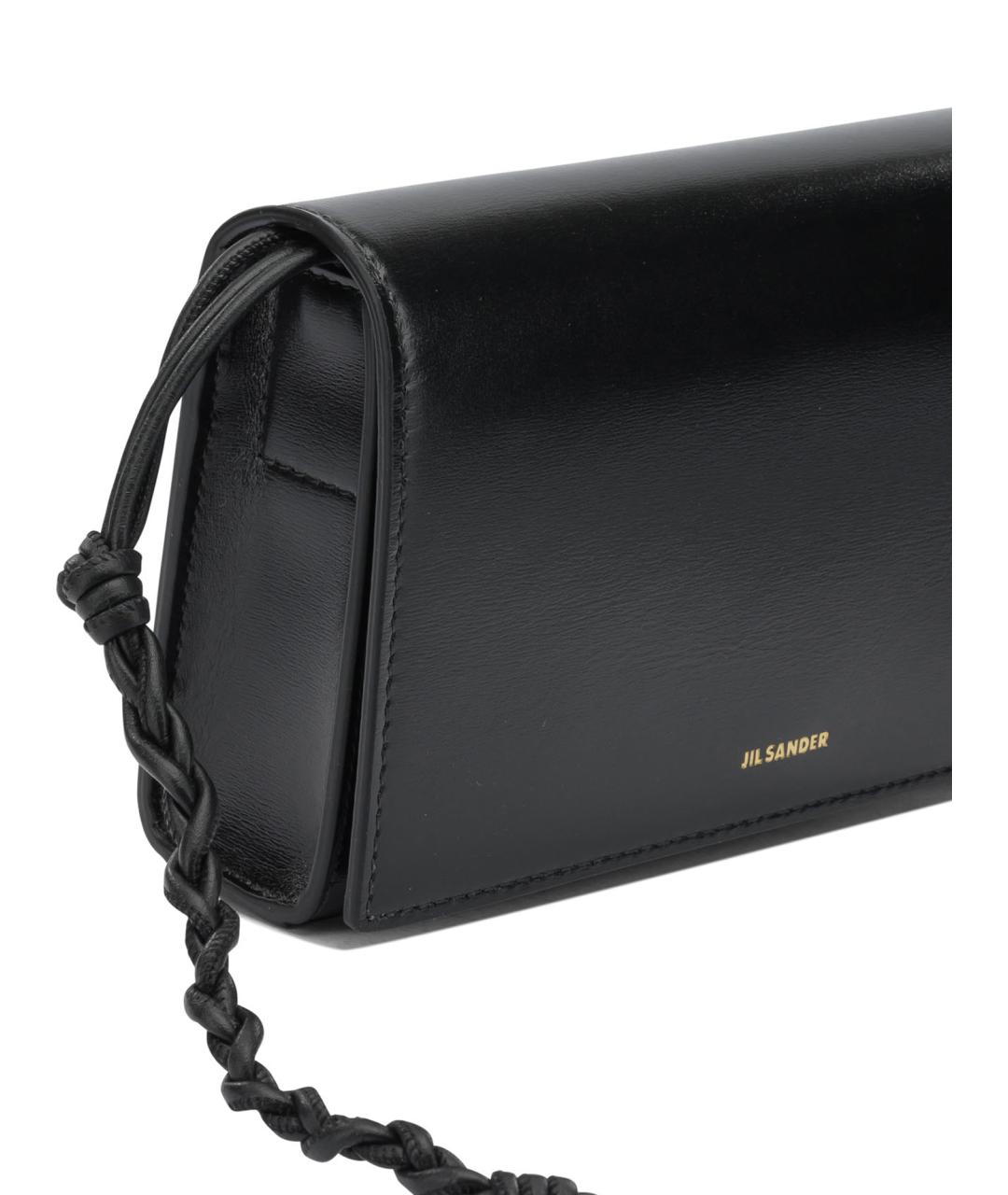 JIL SANDER Черный кожаный кошелек, фото 4