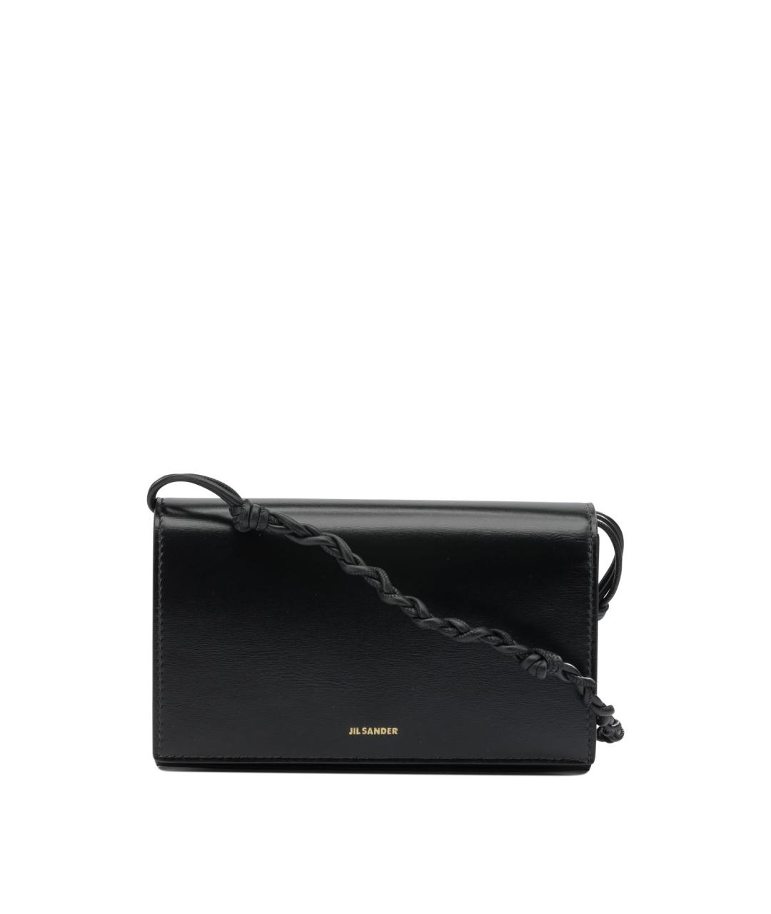 JIL SANDER Черный кожаный кошелек, фото 1