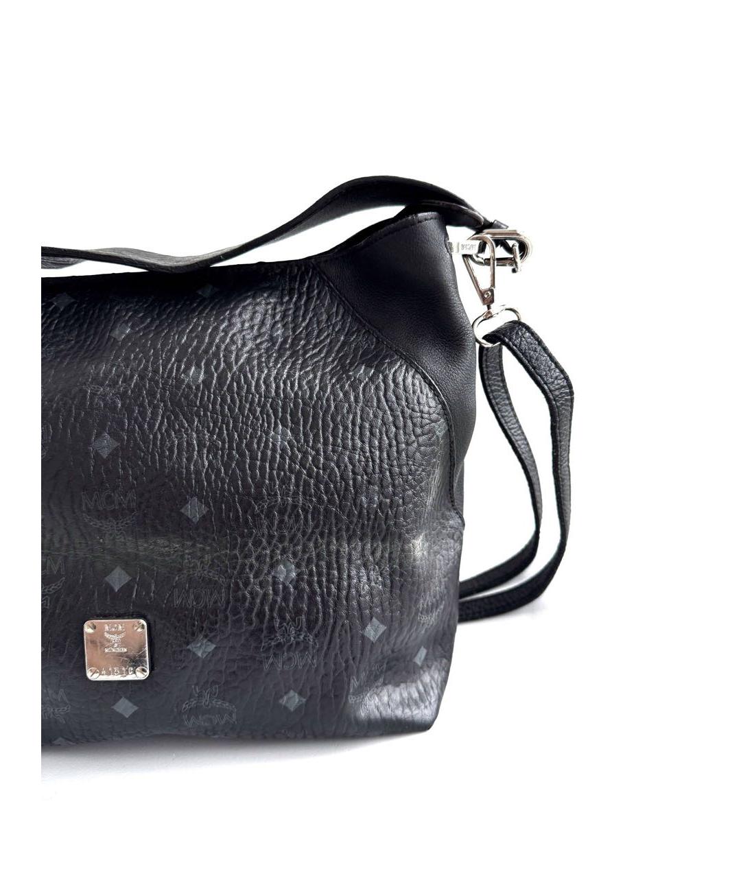 MCM Антрацитовая кожаная сумка через плечо, фото 3