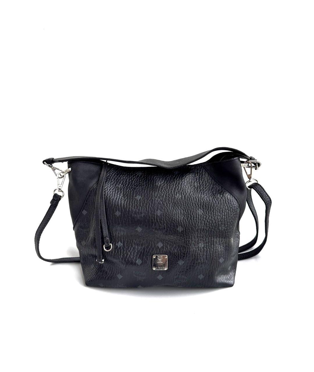 MCM Антрацитовая кожаная сумка через плечо, фото 9