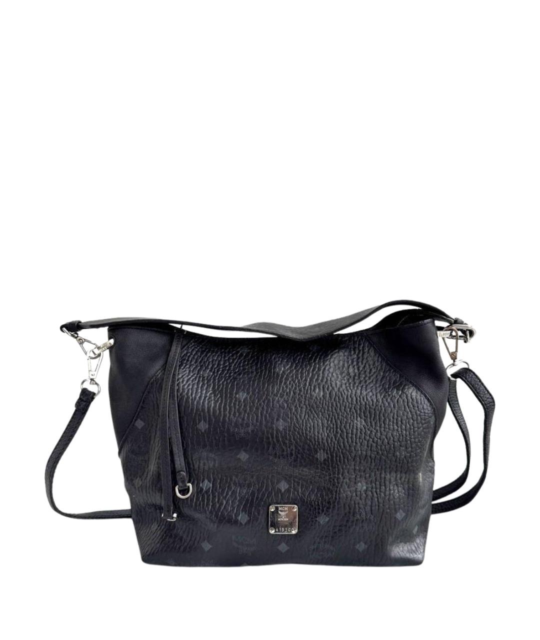 MCM Антрацитовая кожаная сумка через плечо, фото 1