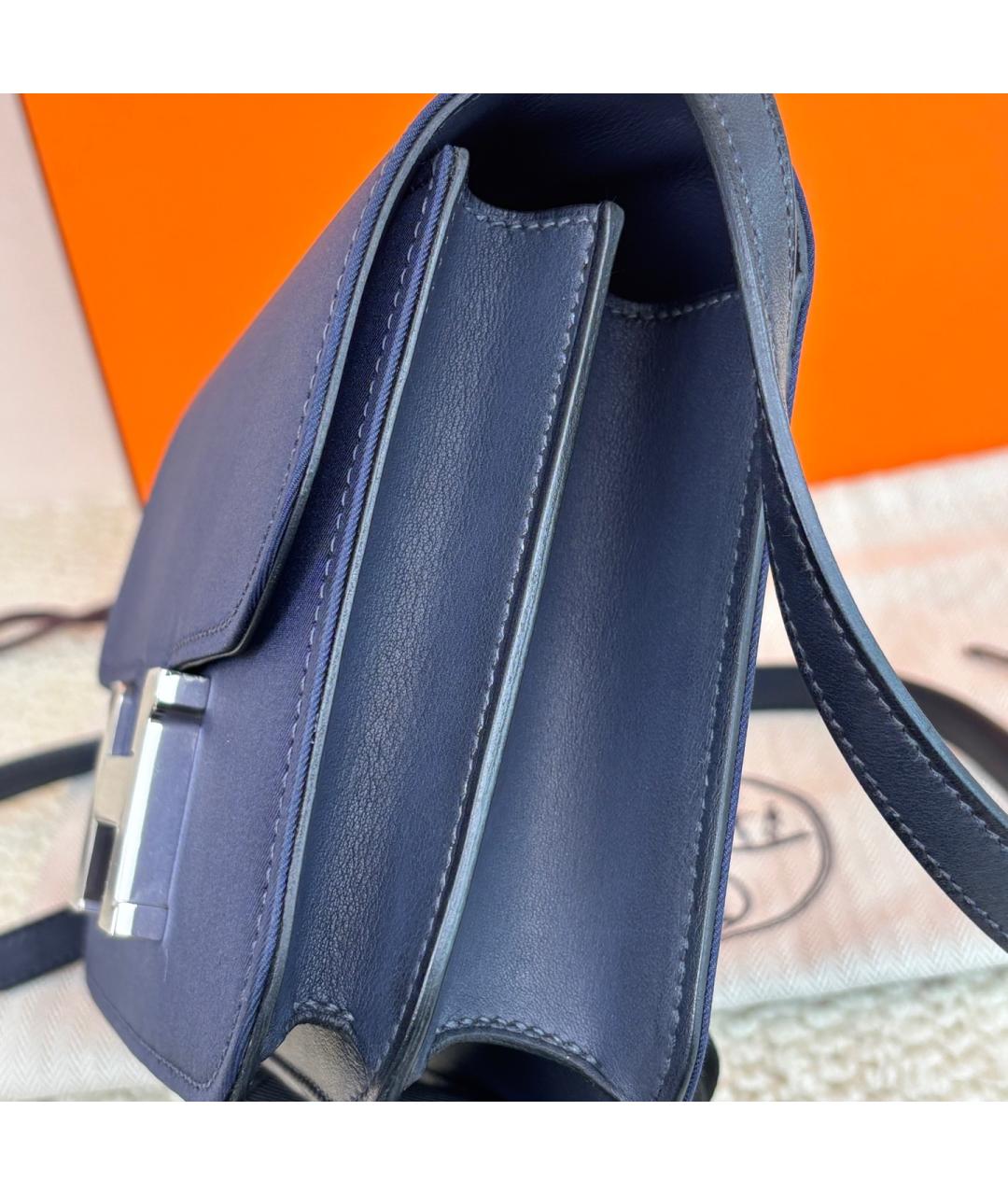 HERMES Синяя кожаная сумка через плечо, фото 7