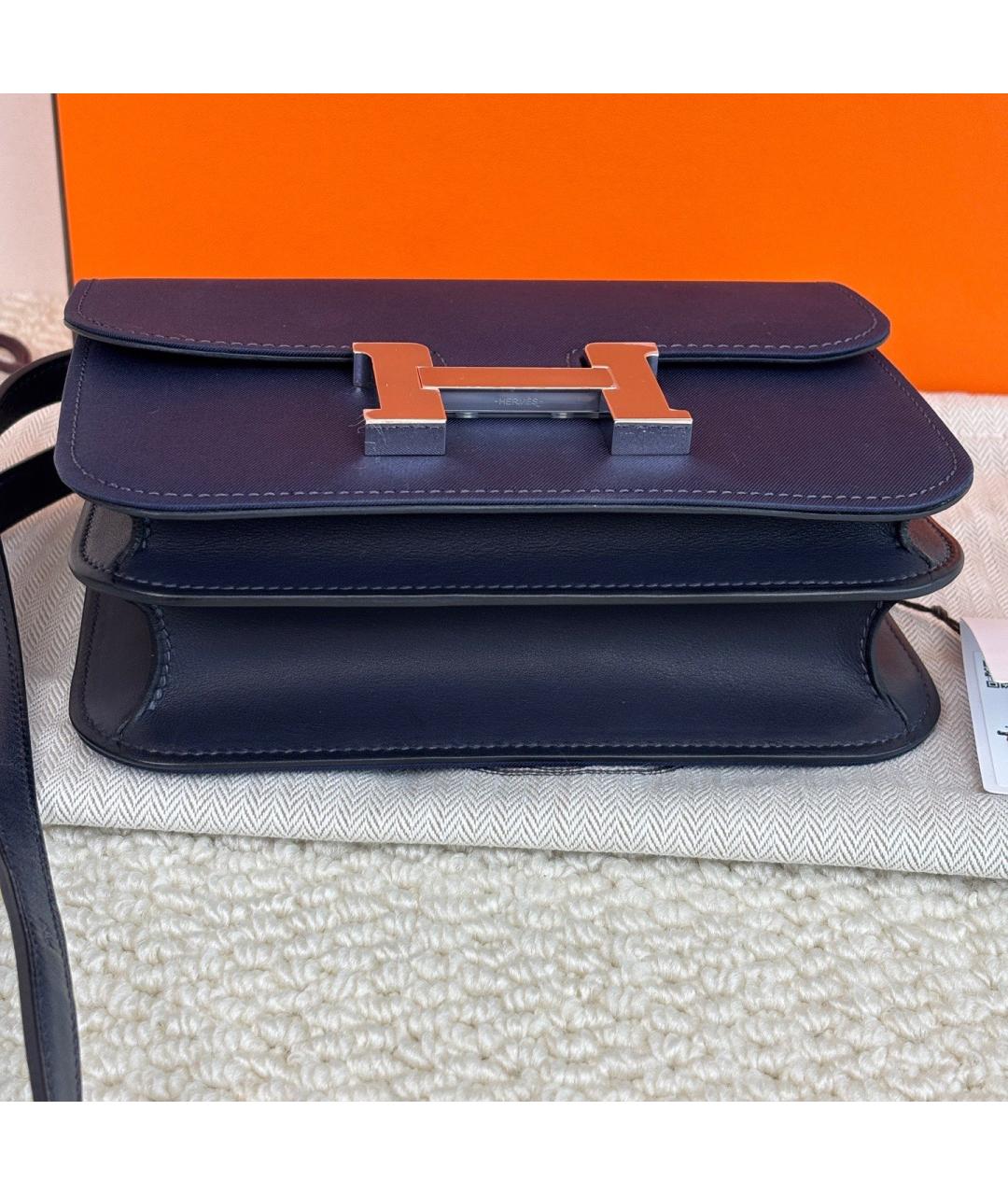 HERMES Синяя кожаная сумка через плечо, фото 5