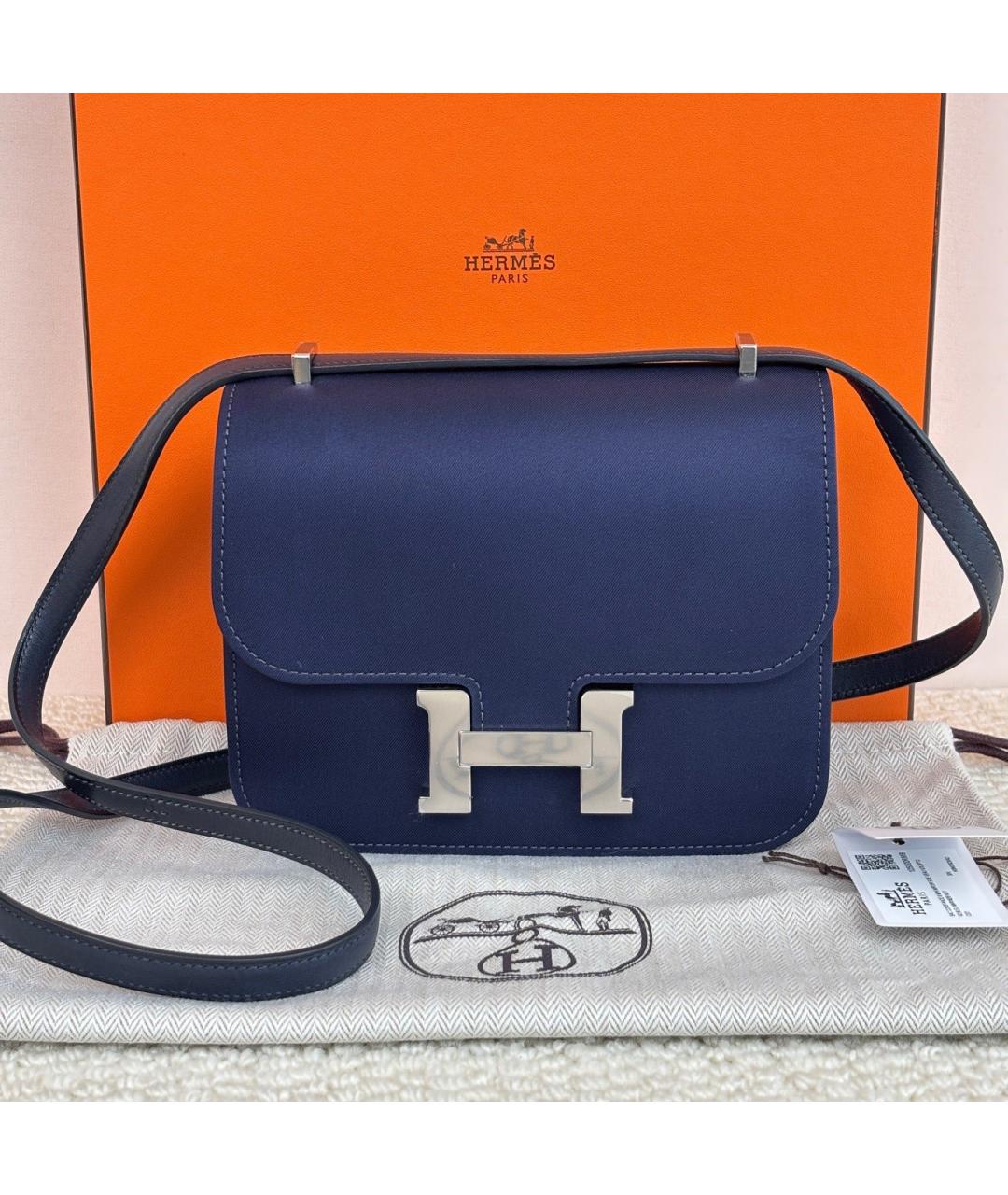HERMES Синяя кожаная сумка через плечо, фото 10