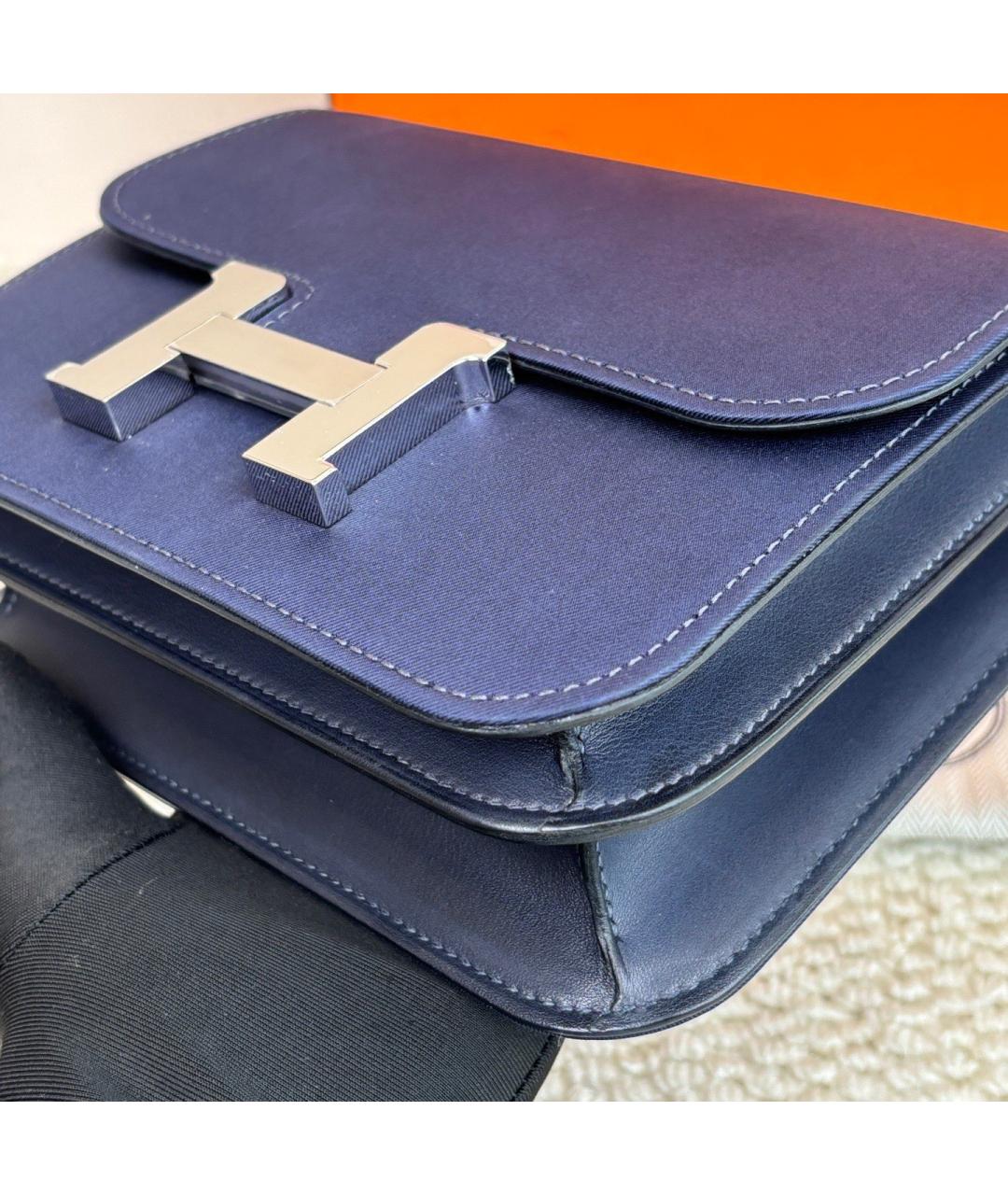 HERMES Синяя кожаная сумка через плечо, фото 9