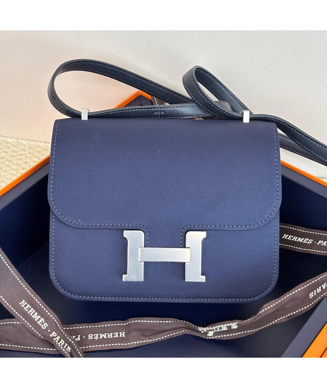 HERMES Синяя кожаная сумка через плечо, фото 2