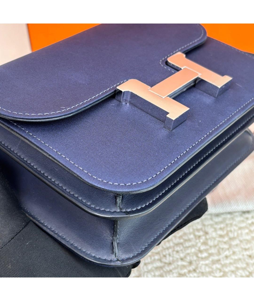 HERMES Синяя кожаная сумка через плечо, фото 8