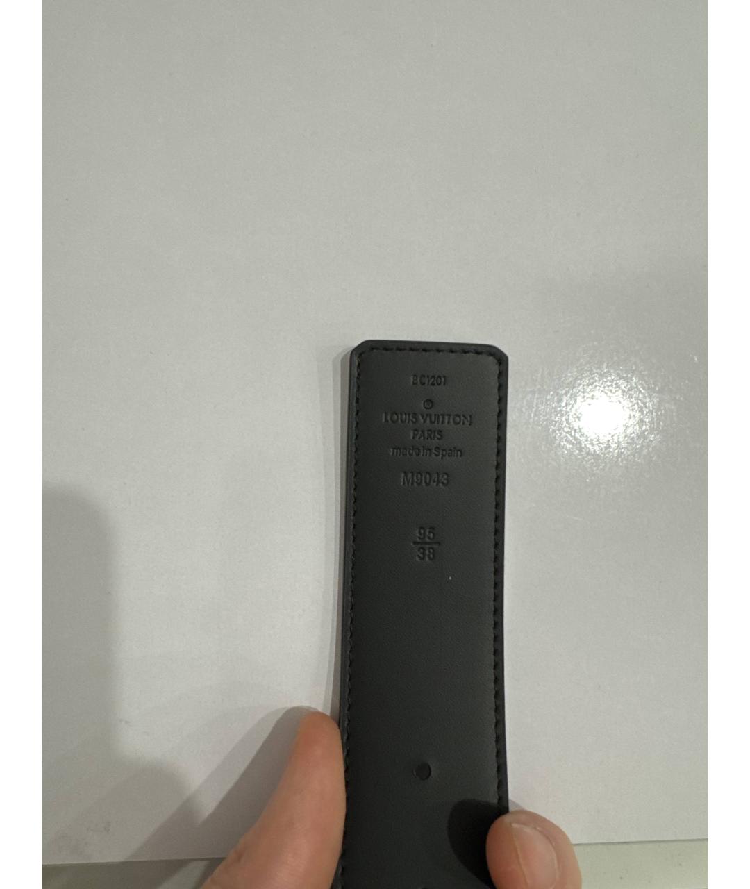 LOUIS VUITTON Серый кожаный ремень, фото 4