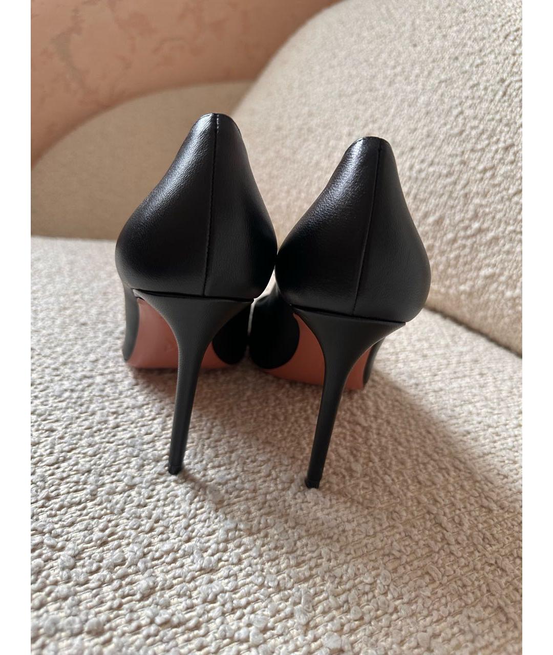 Amina Muaddi Черные кожаные туфли, фото 4