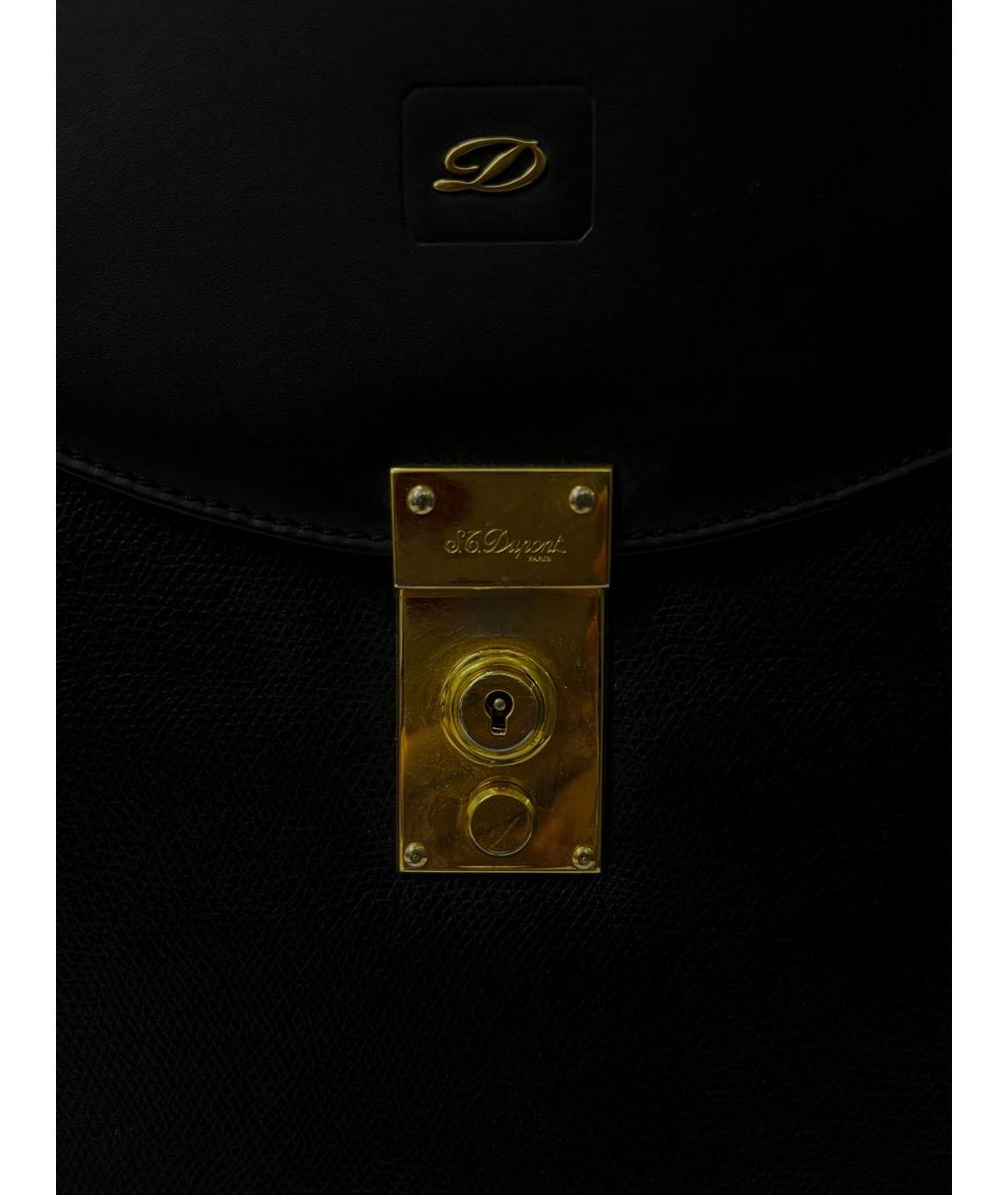 DUPONT Черный кожаный портфель, фото 4