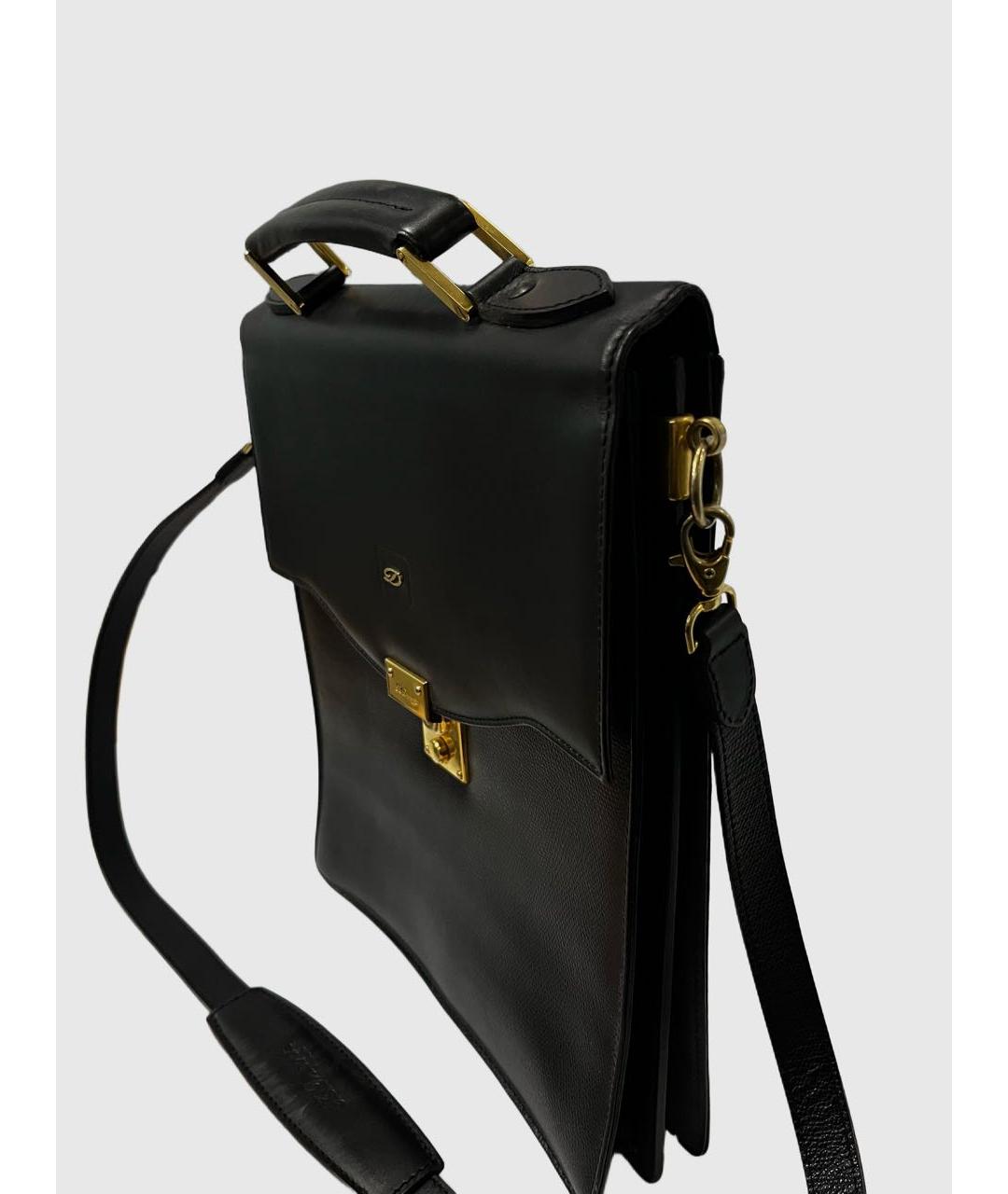 DUPONT Черный кожаный портфель, фото 3