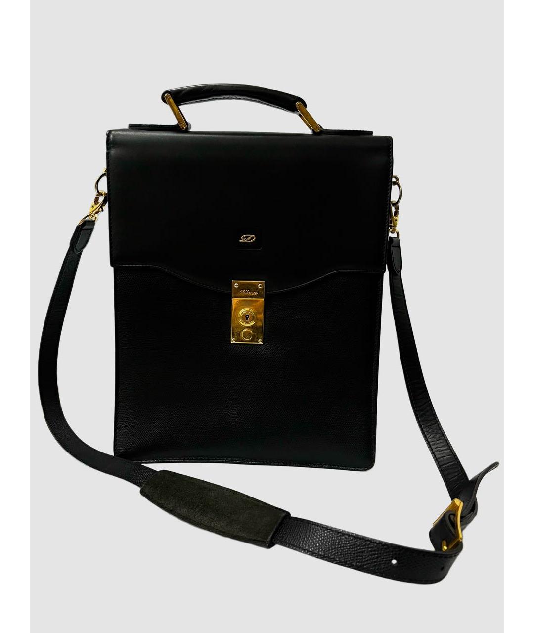 DUPONT Черный кожаный портфель, фото 5