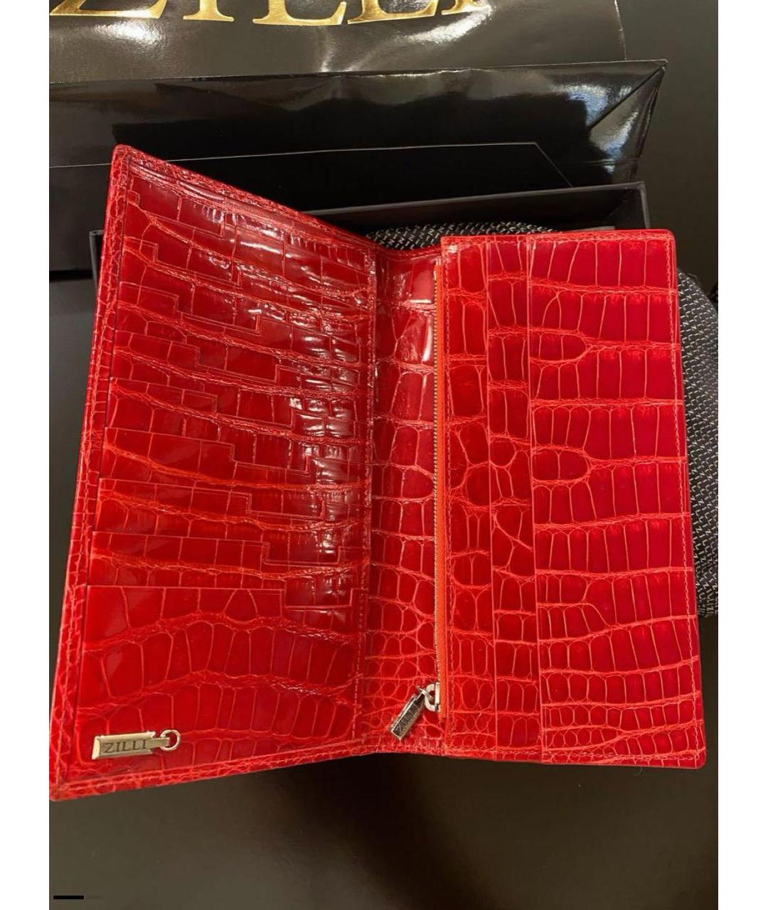 ZILLI Красный кошелек из экзотической кожи, фото 2