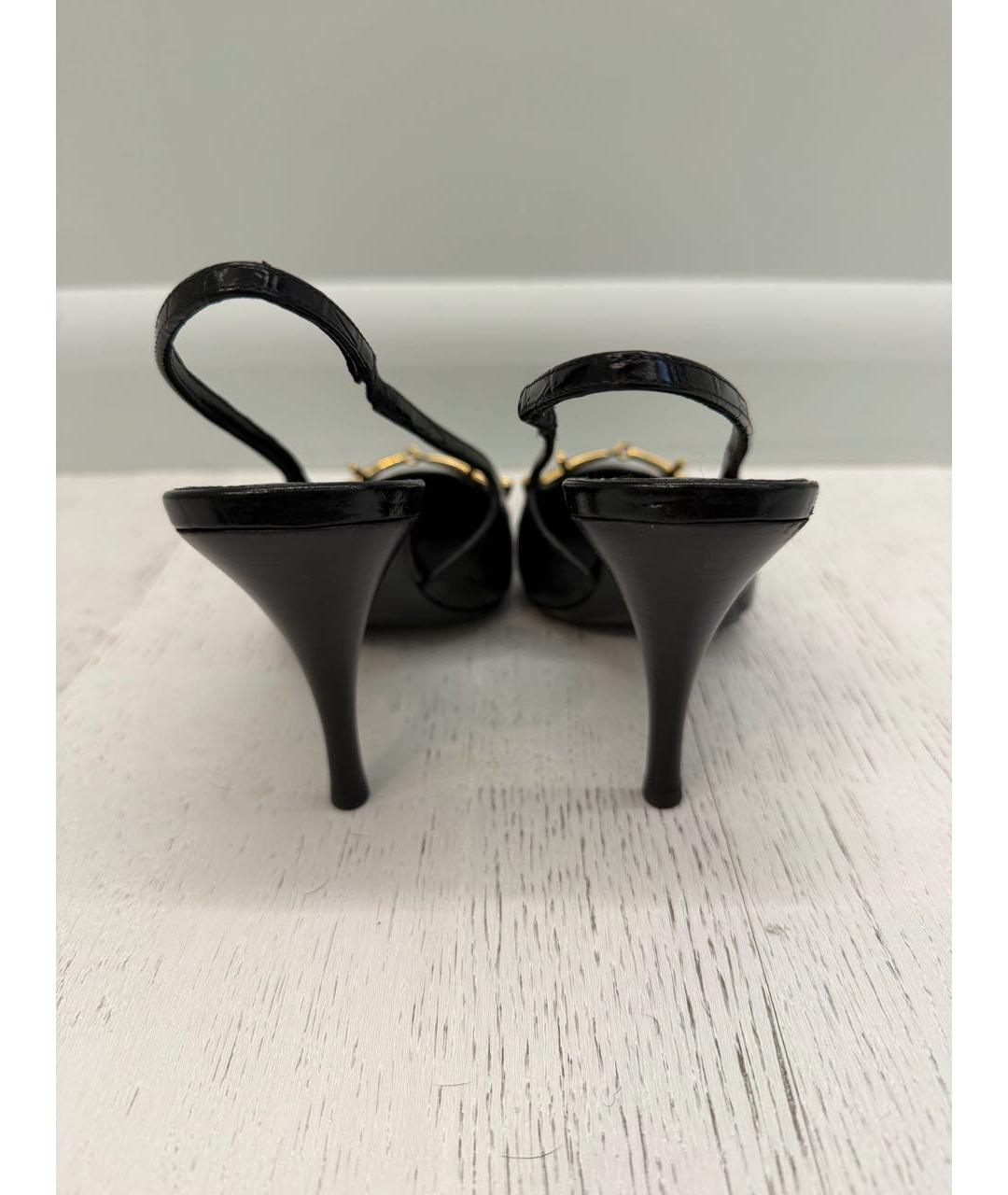 SAINT LAURENT Черные кожаные туфли, фото 4