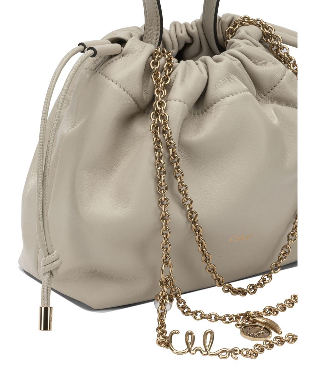 CHLOE Белая кожаная сумка через плечо, фото 4
