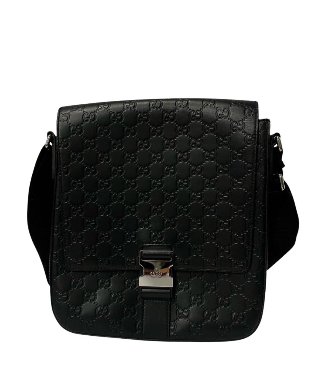 GUCCI Черная кожаная сумка на плечо, фото 1