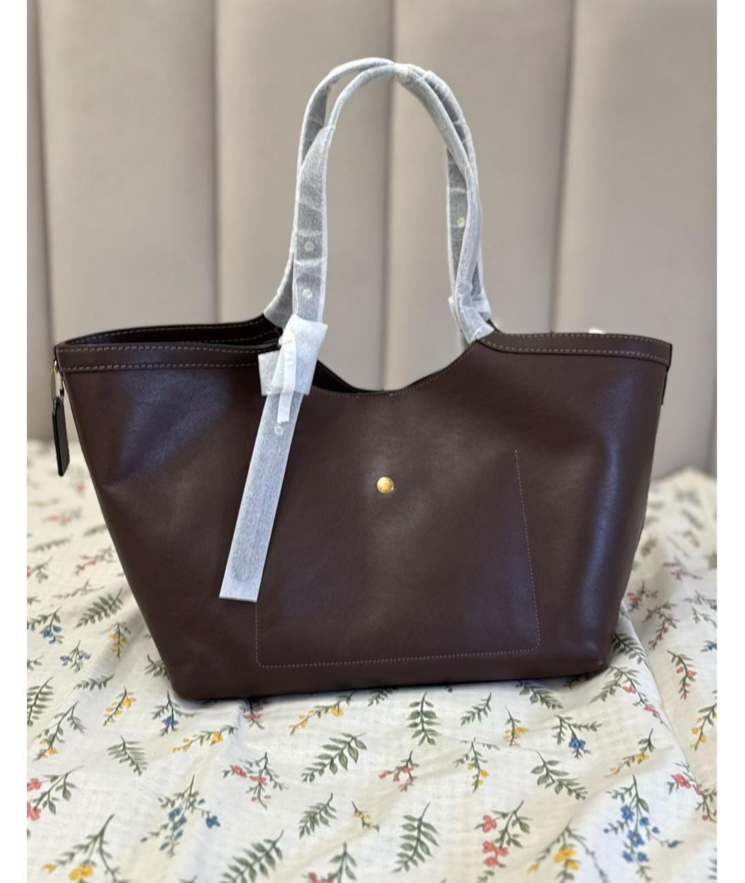 COACH Коричневая кожаная сумка тоут, фото 2