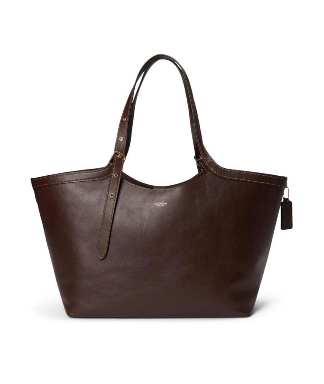 COACH Коричневая кожаная сумка тоут, фото 4