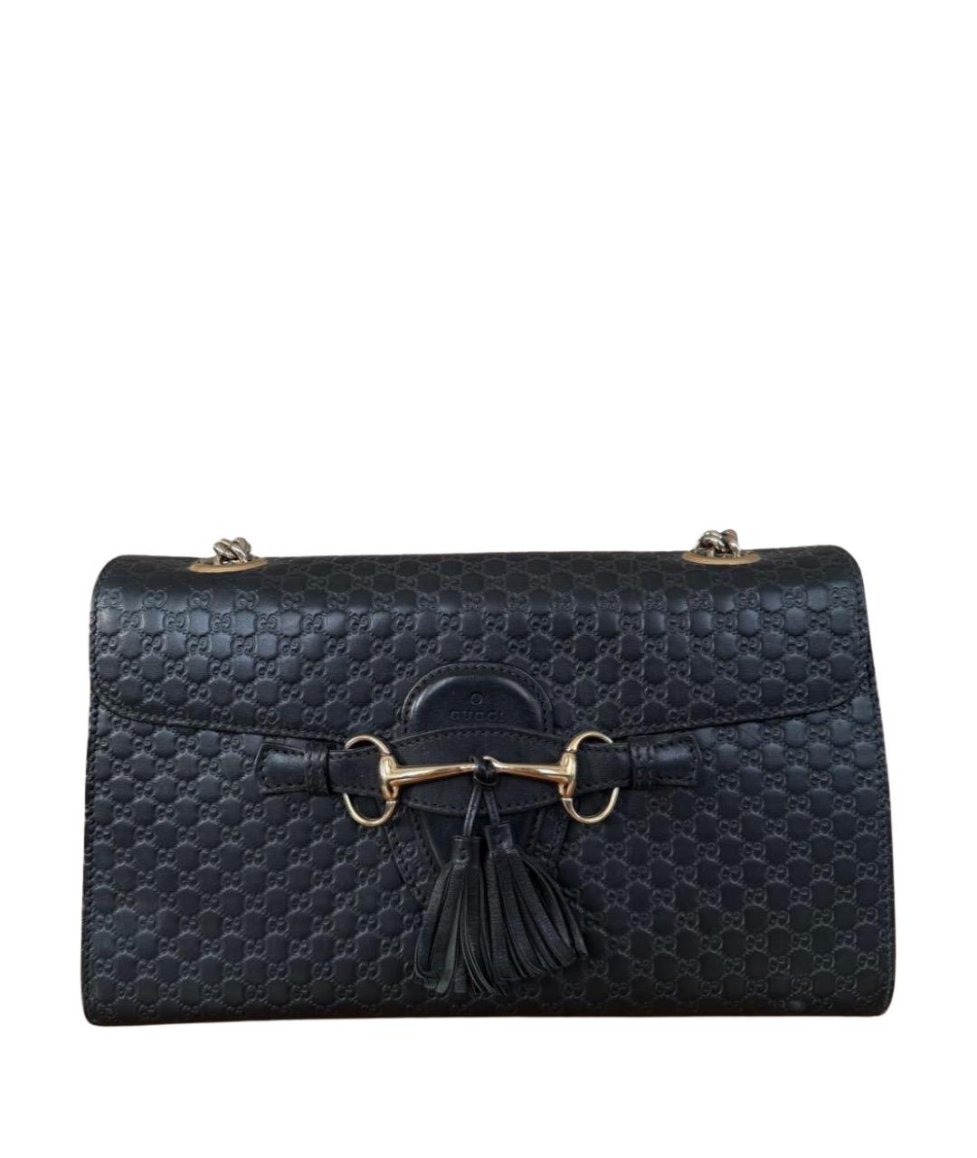 GUCCI Черная кожаная сумка через плечо, фото 1