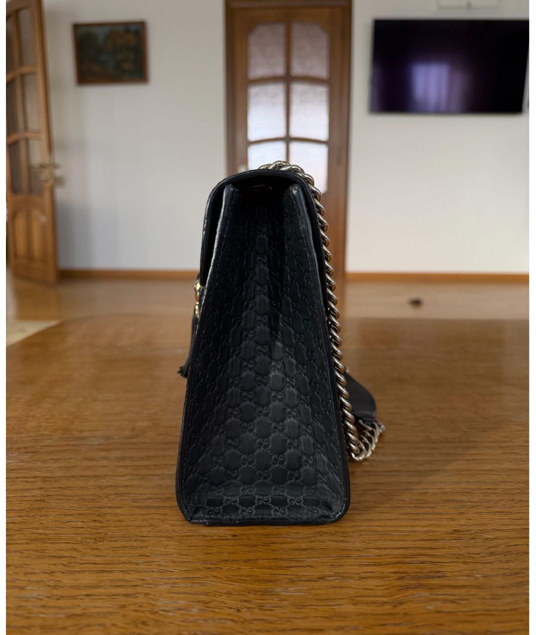 GUCCI Черная кожаная сумка через плечо, фото 2