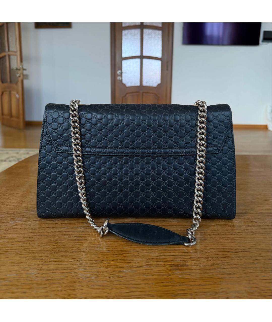 GUCCI Черная кожаная сумка через плечо, фото 3