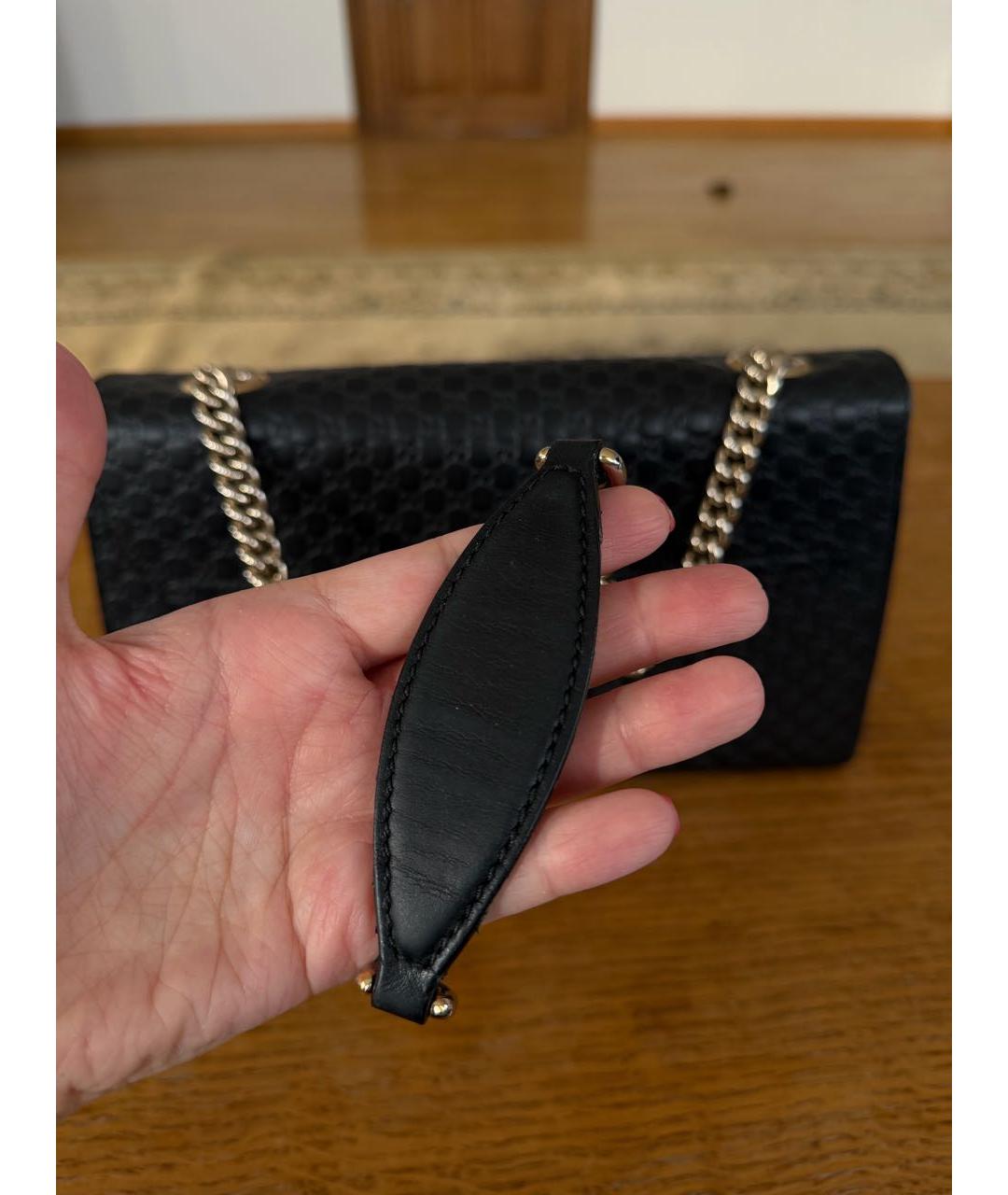 GUCCI Черная кожаная сумка через плечо, фото 7