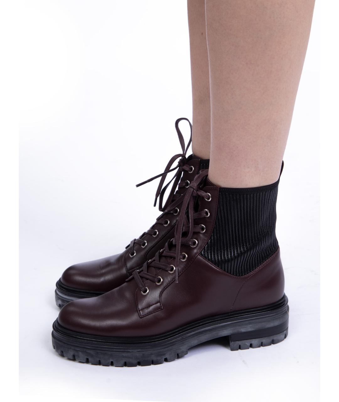 GIANVITO ROSSI Коричневые кожаные ботинки, фото 8