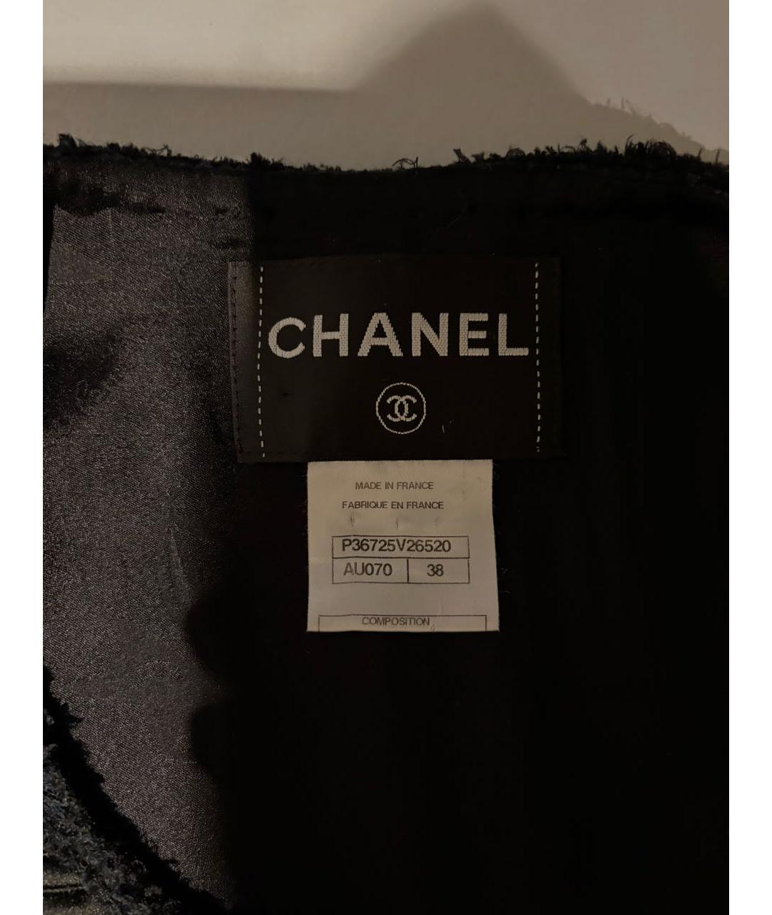 CHANEL Черный твидовый жакет/пиджак, фото 3