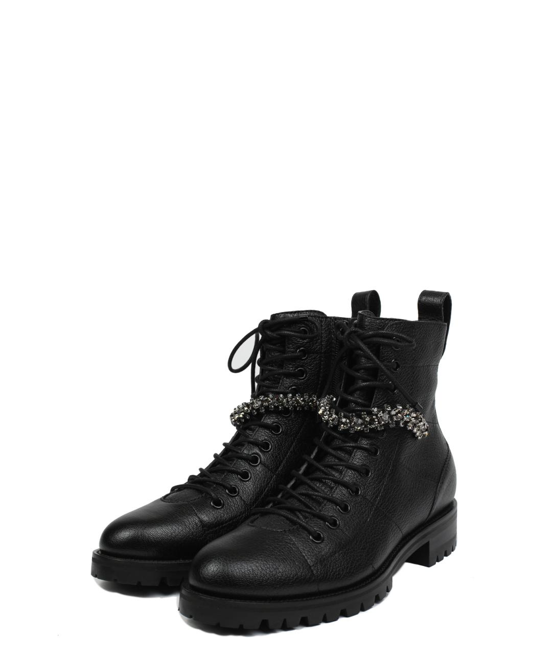 JIMMY CHOO Черные кожаные ботинки, фото 2