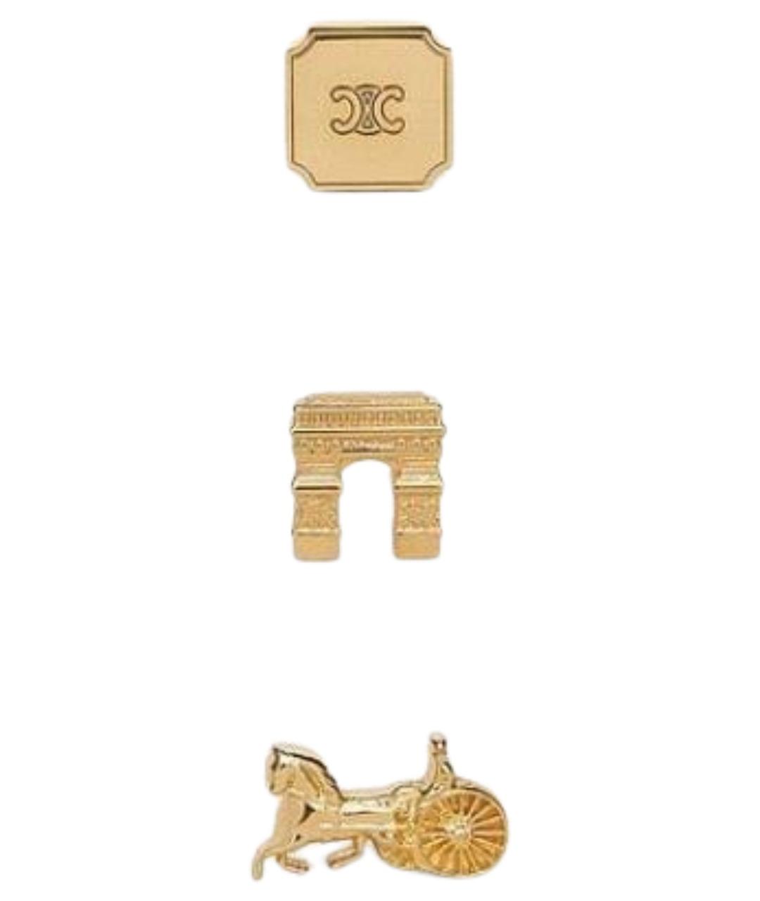 CELINE Золотые металлические серьги, фото 1