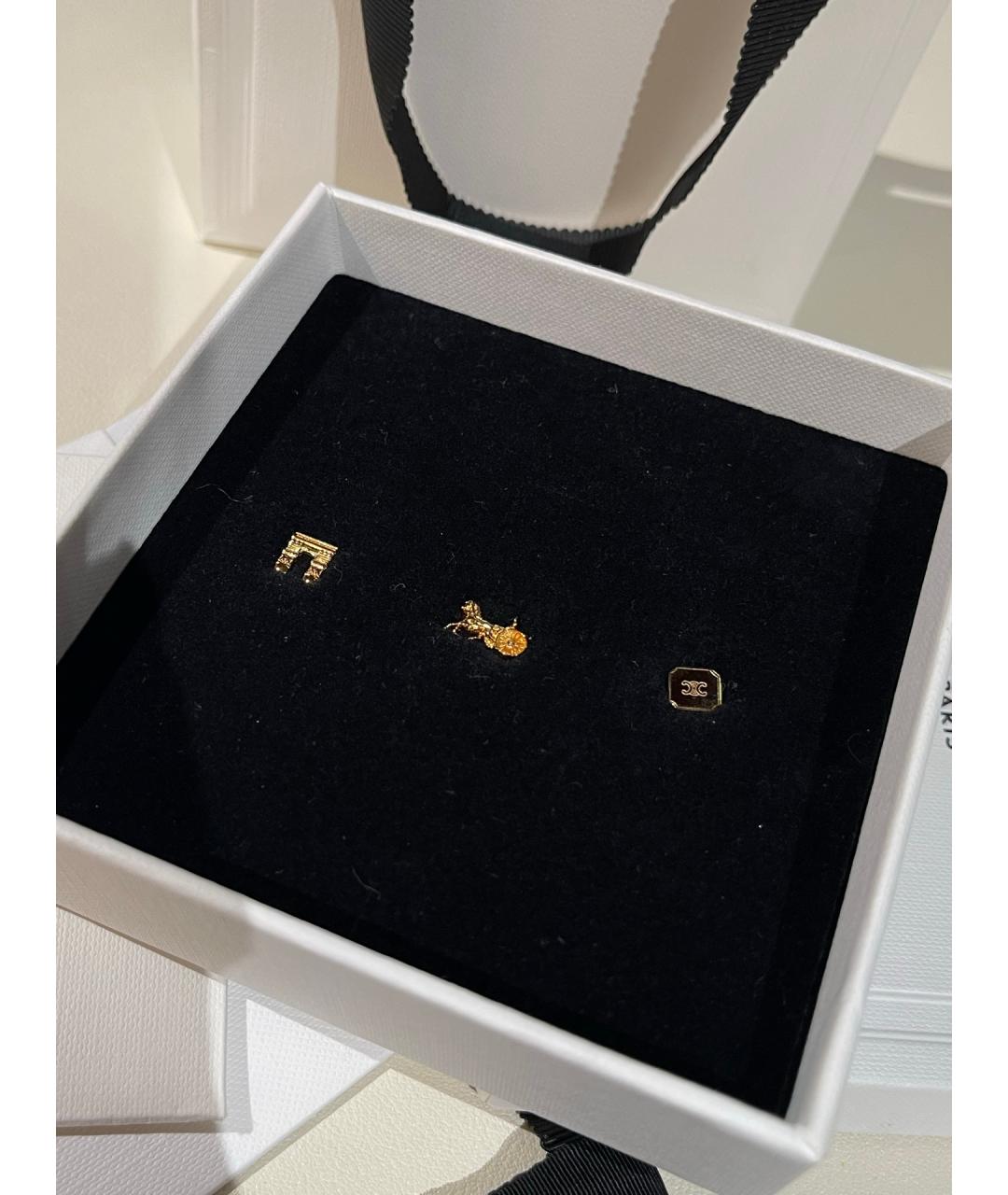 CELINE Золотые металлические серьги, фото 5