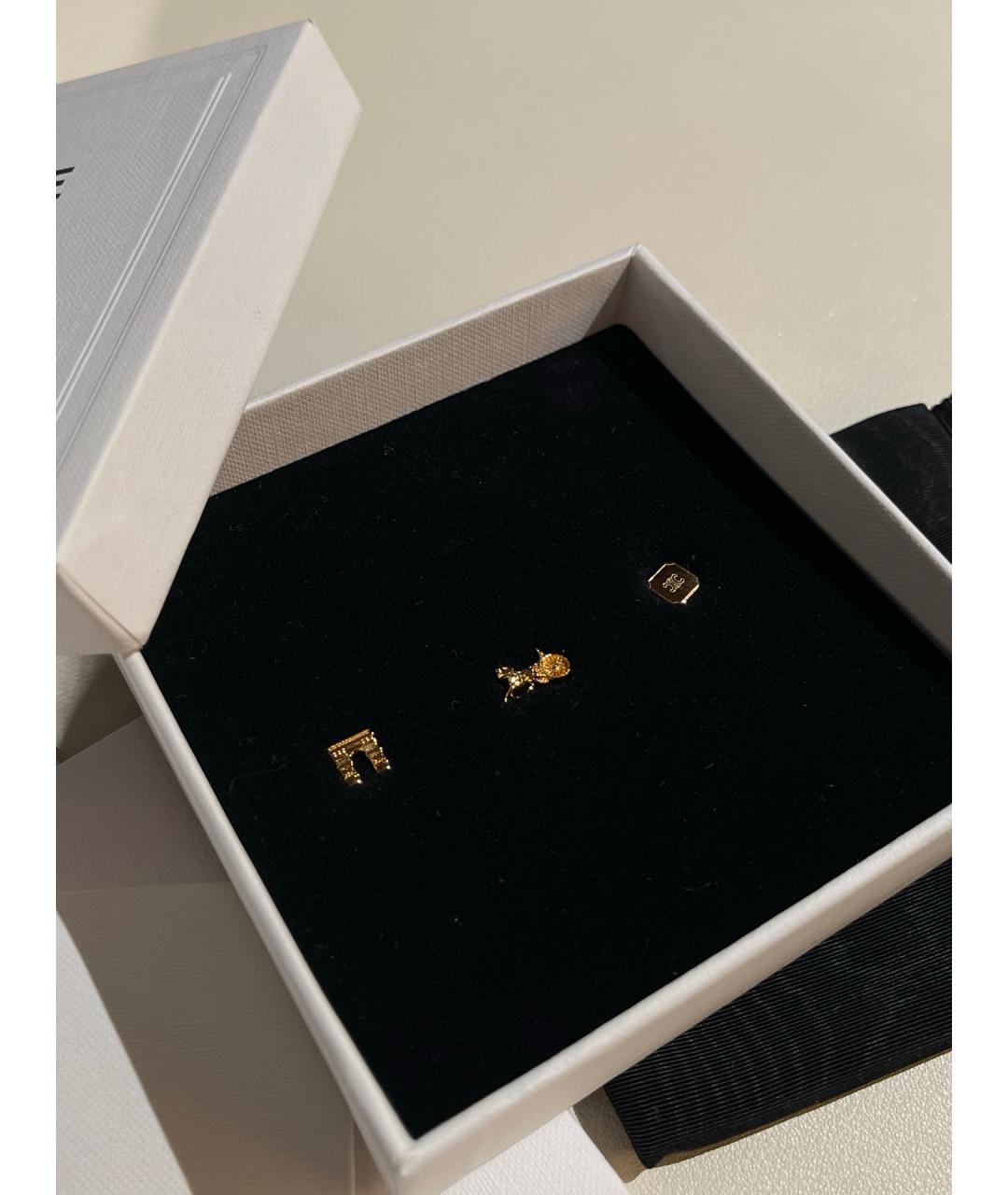 CELINE Золотые металлические серьги, фото 6