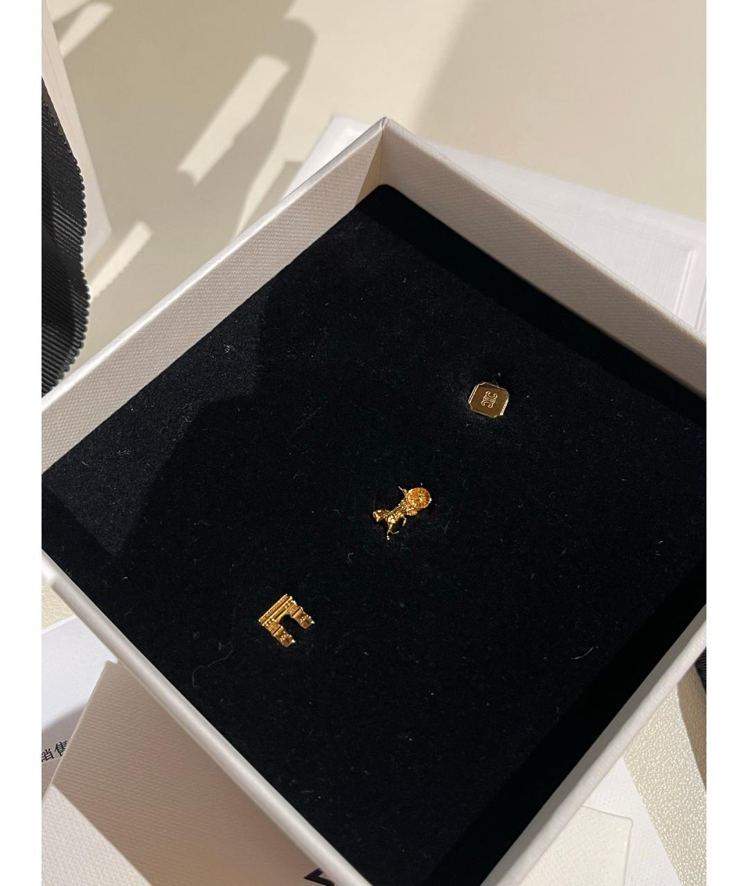 CELINE Золотые металлические серьги, фото 4